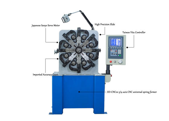 Macchina della primavera di torsione di asse XD-CNC20 3 con la gamma del diametro di cavo di 2.3mm - di 0.3mm